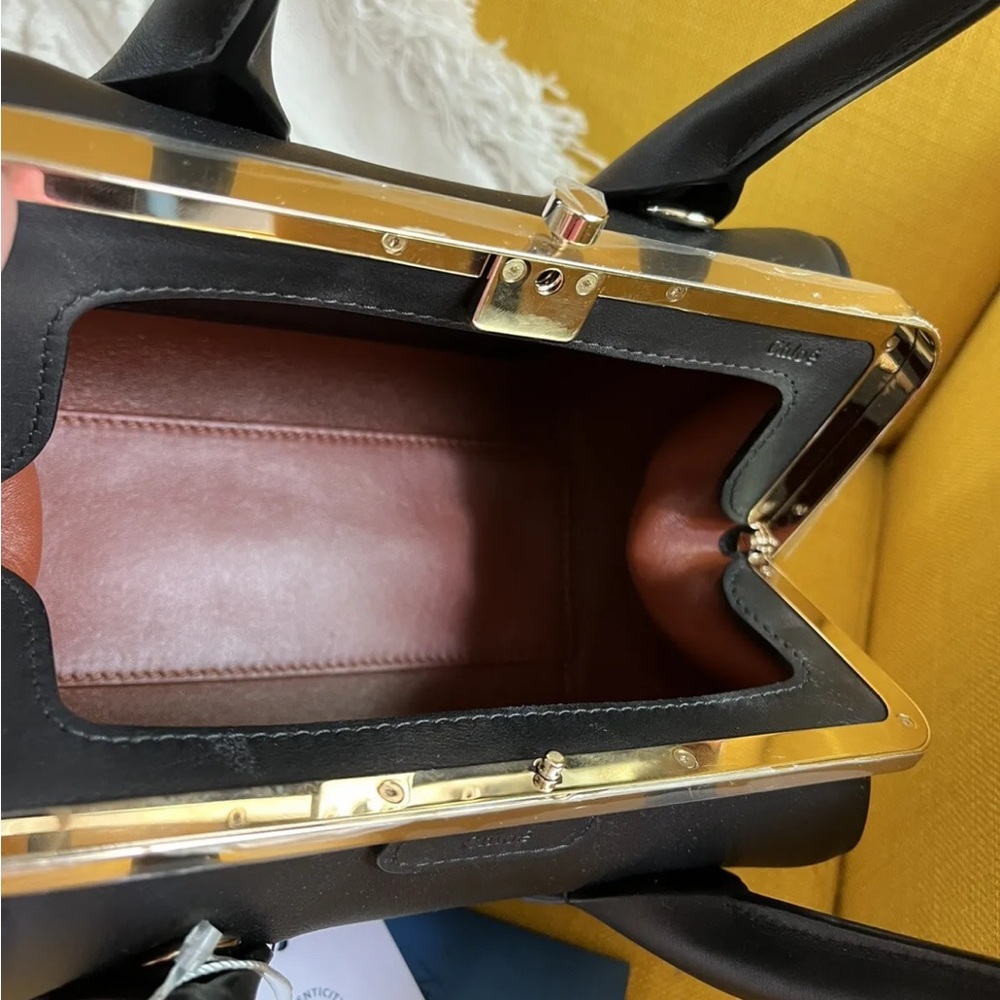 RARE NEW Chloe Small Joyce Leather Designer Black Frame Purse Crossbody Bag - Picture 5 of 7